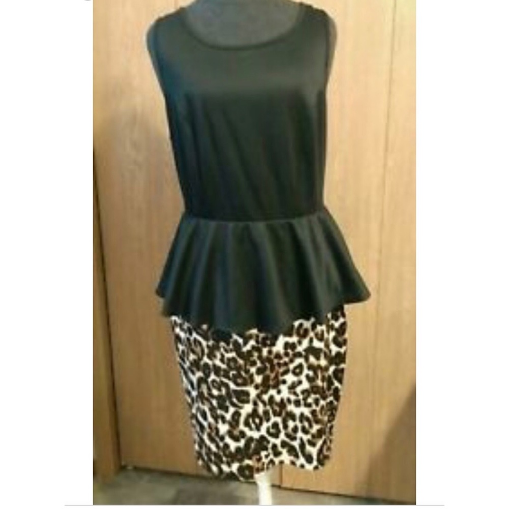 Cheetah peplum dress